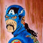 CAPTAIN AMERICA LATINA, mixed media on canvas, 100x60 cm (2014)