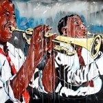 DUO JAZZ-, acrylics on canvas, 60x120 cm (2014)