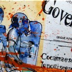 GOVERNO NEL CAOS, mixed media on canvas, 40x100 cm (2012)