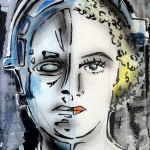 MARIA - THE ROBOT WOMAN I, 20x30 cm, acrylics on canvas (2015)